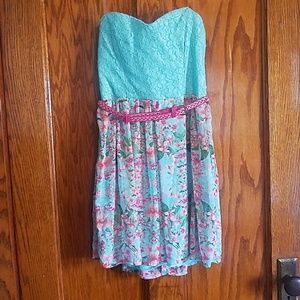 Blue and Pink Floral Sundress